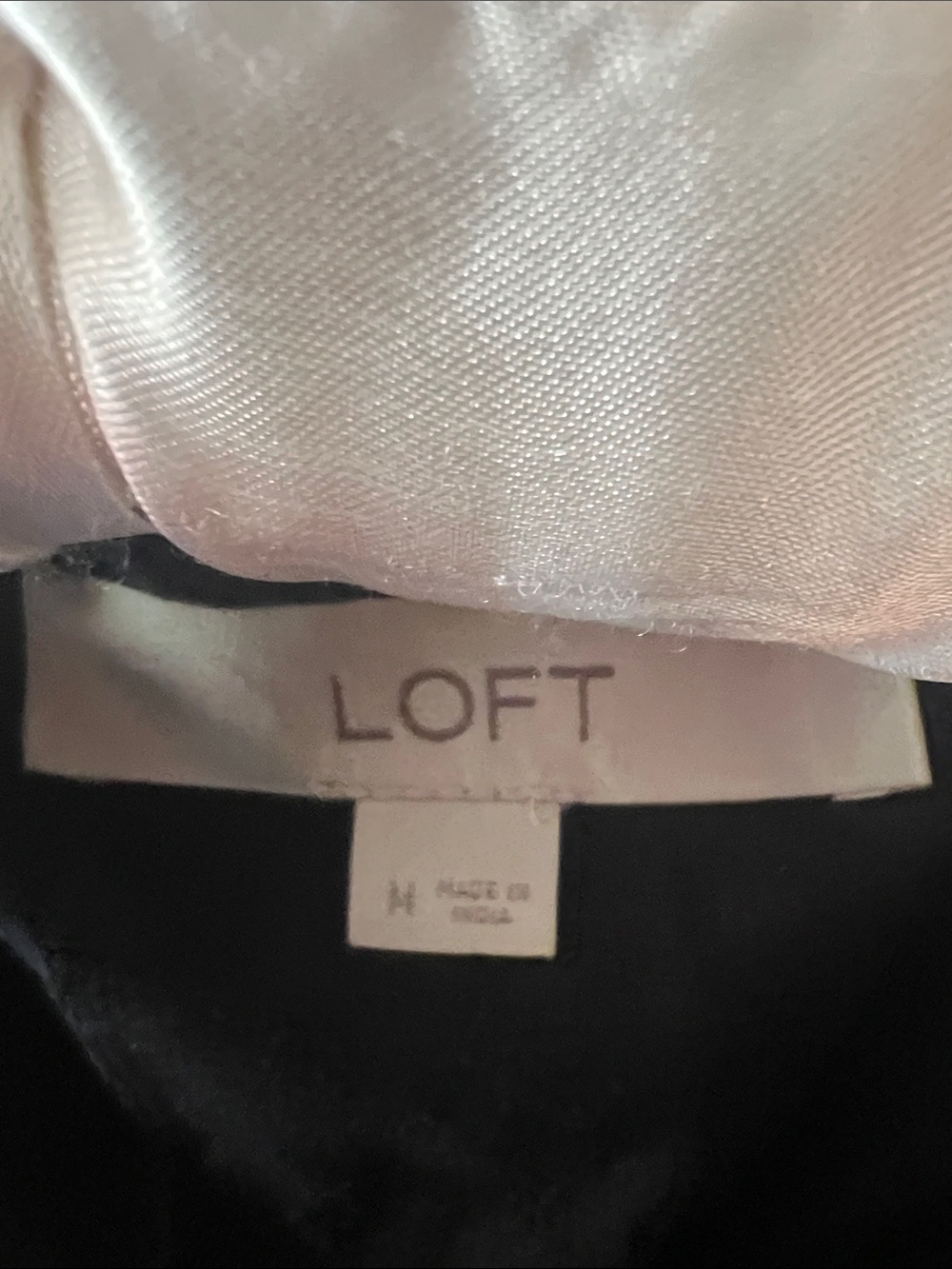 LOFT Black Ruffle Front Button Top - Picture 2 of 7